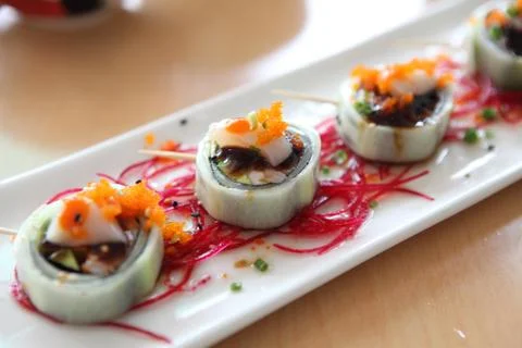 Cucumber roll Stock Photos