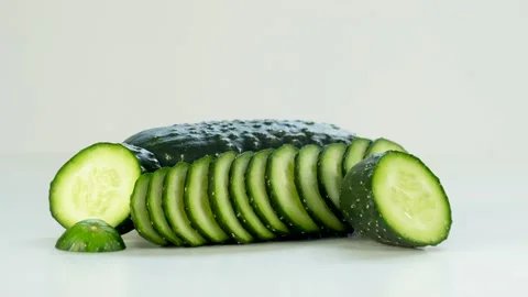 Cucumber rotation on white background 스톡 동영상 235794291