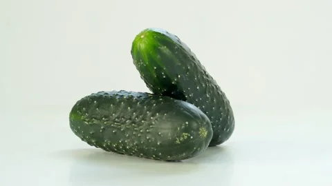 Cucumber rotation on white background 스톡 동영상 235794335