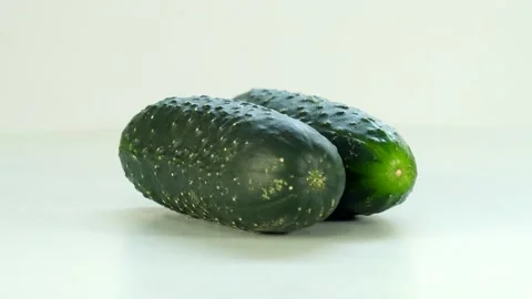 Cucumber rotation on white background 스톡 동영상 235794355