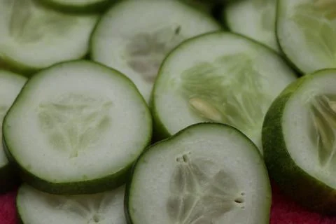 Cucumber round shape green slice Stock Photos