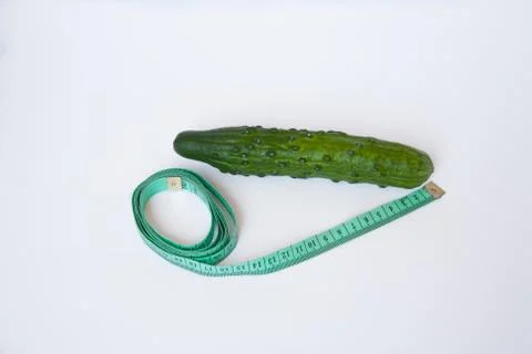 Cucumber with a ruler Stock Photos