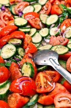 Cucumber salad and tomato Stock Photos