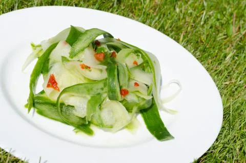 Cucumber salad with chilli Stock Photos