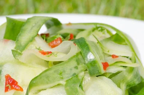 Cucumber salad with chilli Stock Photos