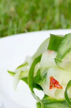 Cucumber salad with chilli Stock Photos
