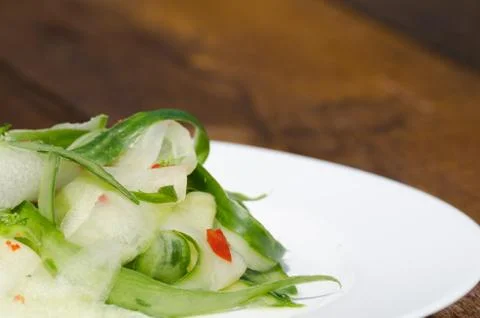 Cucumber salad with chilli Foto stock