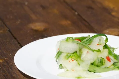 Cucumber salad with chilli Stock Photos