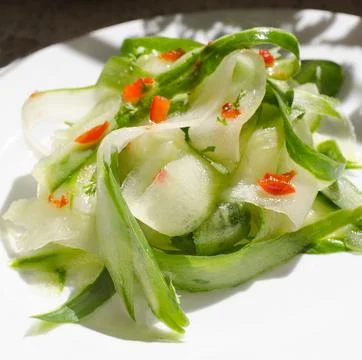 Cucumber salad with chilli Stock Photos