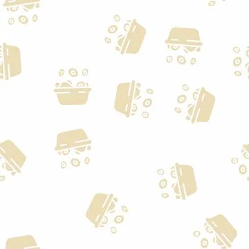 Cucumber salad glyph vector seamless pattern Stock Illustration