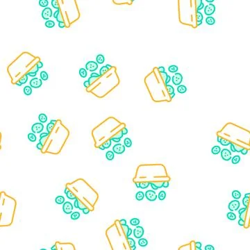Cucumber salad vector seamless pattern Stock Illustration