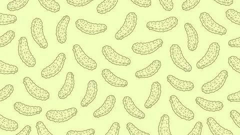 Cucumber seamless pattern background. pickle sketch or cucumber doodle Stock Illustration