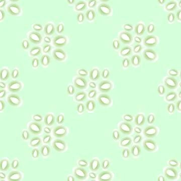 Cucumber Seed Seamless Pattern Isolated on Green Background Stock Illustration