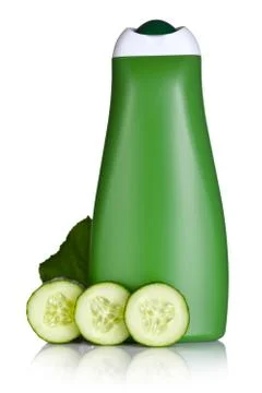 Cucumber shampoo Stock Photos