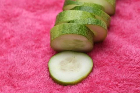 Cucumber slice cute with round shape Stock Photos