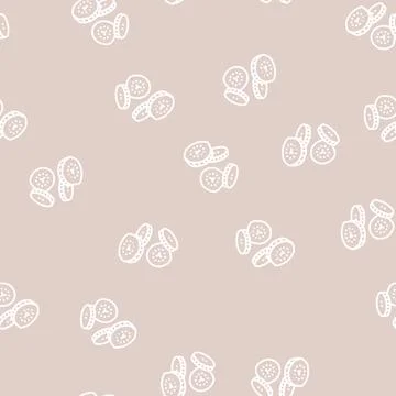 Cucumber slice food cut line seamless pattern Stock Illustration