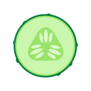 Cucumber slice icon. Flat vector isolated. Stock Illustration
