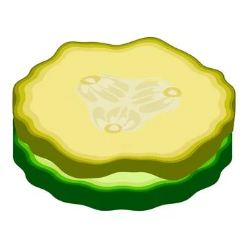 Cucumber slice icon isometric vector. Slice of fresh and salted green cucumber Stock Illustration