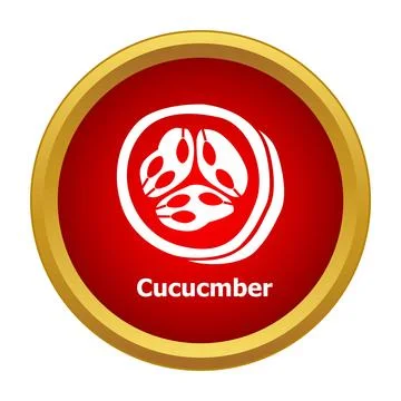 Cucumber slice icon with red circle design Illustrazione stock