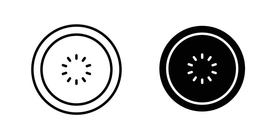 Cucumber slice icon vector template set in black Stock Illustration