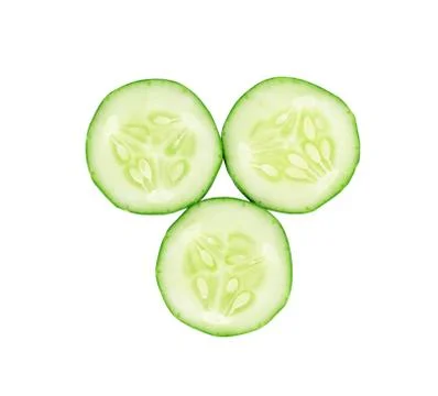 Cucumber slice isolated on white background Stock Photos