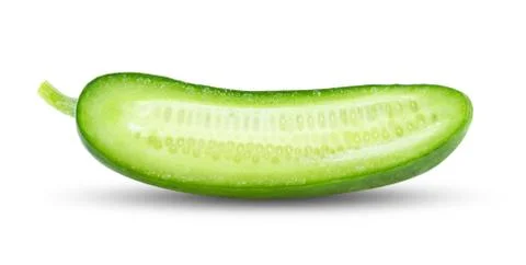 Cucumber with slice isolated on a white background. full depth of field Stock Photos