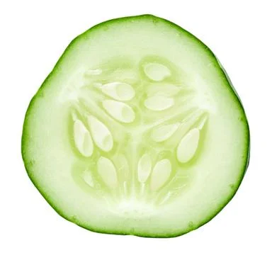 Cucumber Slice Isolated On White Background Stock Photos