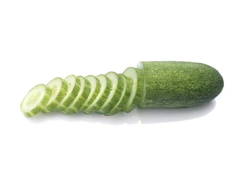 Cucumber slice, isolated on a white background Stock Photos