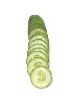 Cucumber slice, isolated on a white background Stock Photos