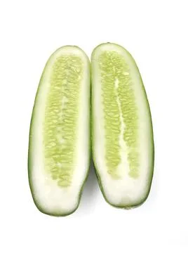 Cucumber slice, isolated on a white background Foto stock