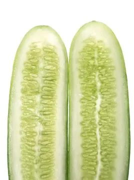 Cucumber slice, isolated on a white background Stock Photos