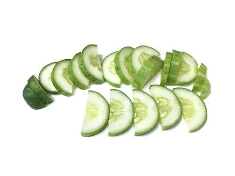 Cucumber slice, isolated on a white background Stock Photos