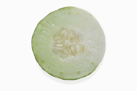 Cucumber slice isolated on white background. Cucumber Clipping Path. Full d.. Photos