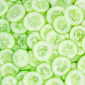 Cucumber slice pattern background Fotos Stock