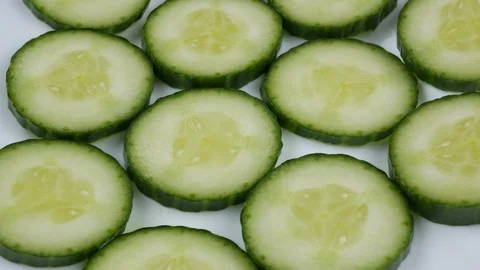 Cucumber sliced clipping path Video stock 102174889