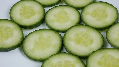 Cucumber sliced clipping path Video stock 102174896