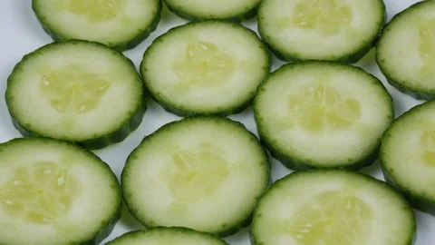 Cucumber sliced clipping path Video stock 102175079