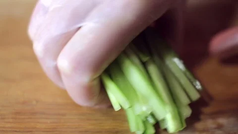 Cucumber sliced for making Sushi roll Stock Footage 73520559