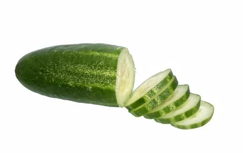 Cucumber sliced on white background Stock Photos