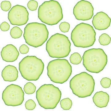Cucumber slices Stock Illustration