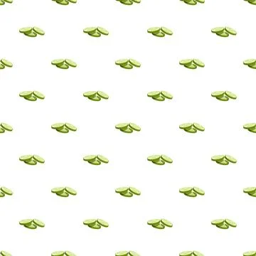 Cucumber slices pattern creating healthy food background Stock Illustration
