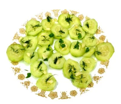 Cucumber slices Stock Photos