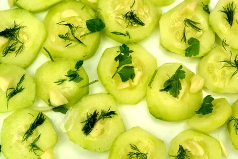 Cucumber slices Stock Photos