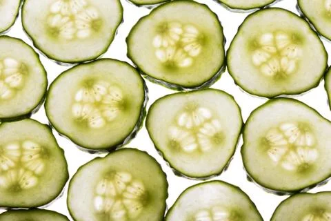 Cucumber slices Stock Photos