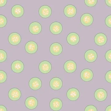 Cucumber slices seamless vector pattern Stock-Illustration
