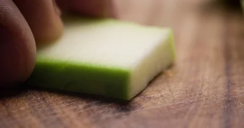Cucumber slicing slowmotion Stock Footage 72563456