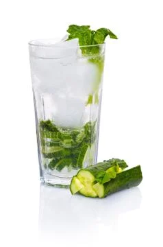 Cucumber spinach cocktail Stock Photos