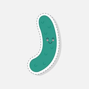 Cucumber sticker Stock Illustration