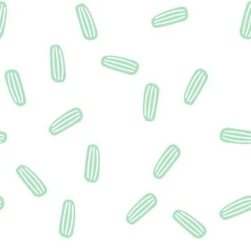Cucumber with stripes glyph vector seamless pattern Stock Illustration