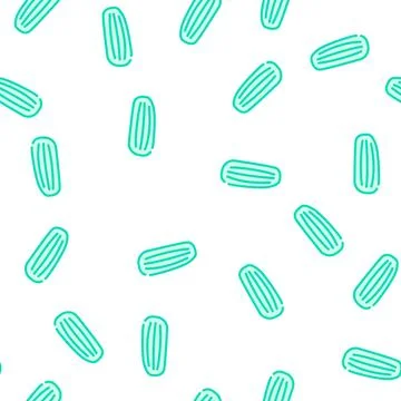 Cucumber with stripes vector seamless pattern Stock Illustration